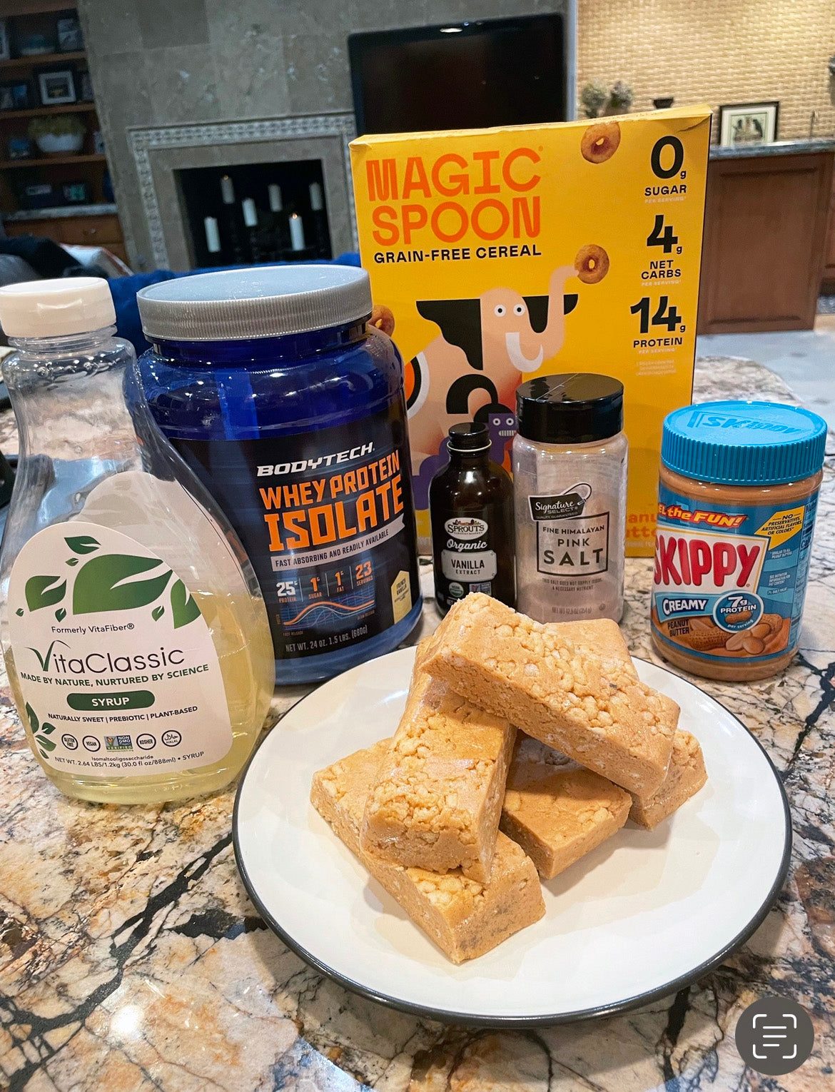 Peanut Butter Protein Cereal Bars